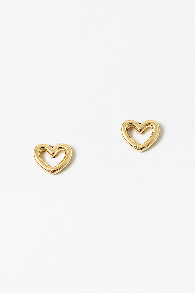 Open Heart Stud Earring