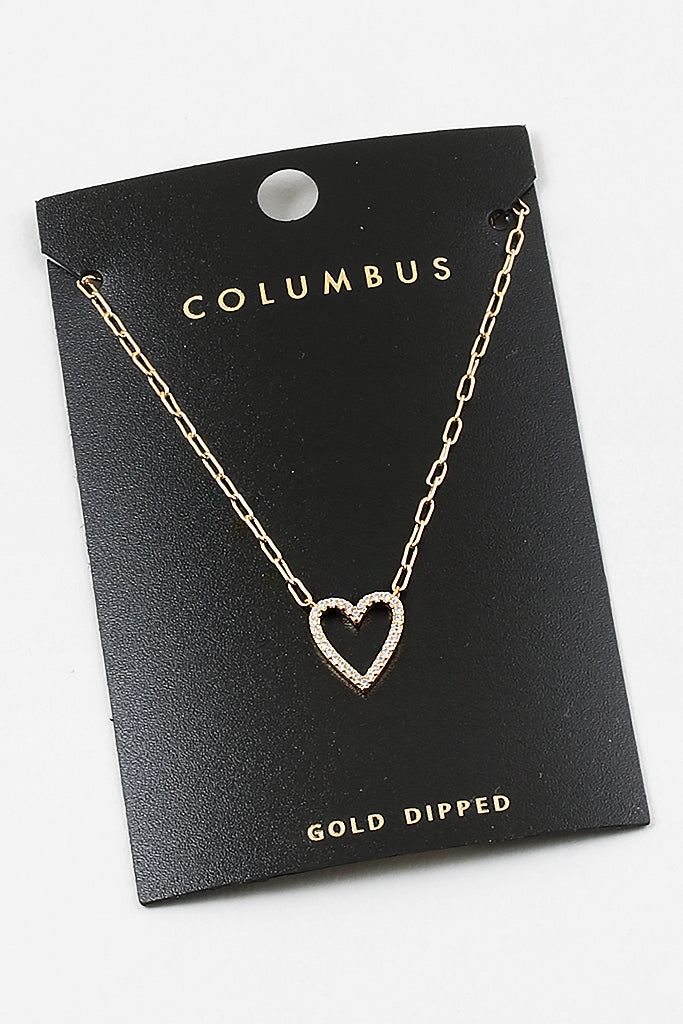 Paper Clip Heart Necklace