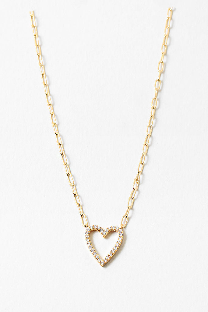 Paper Clip Heart Necklace