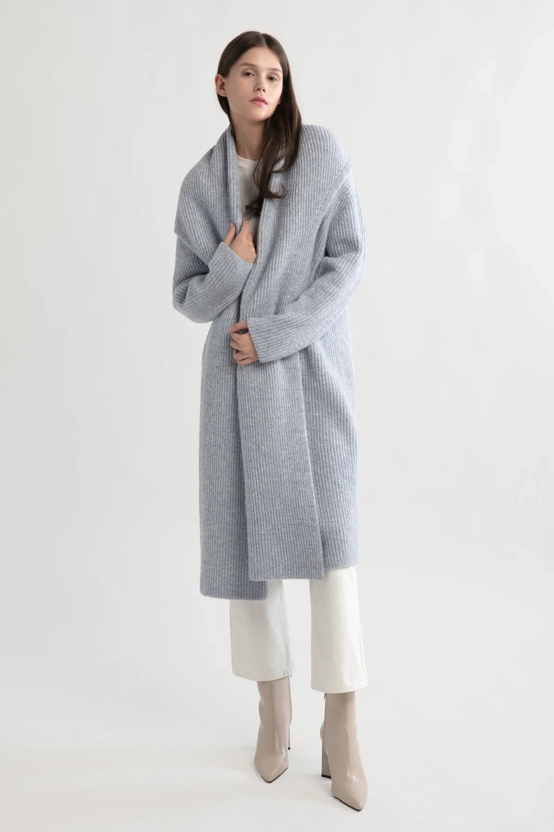 Shawl Collar Long Cardigan