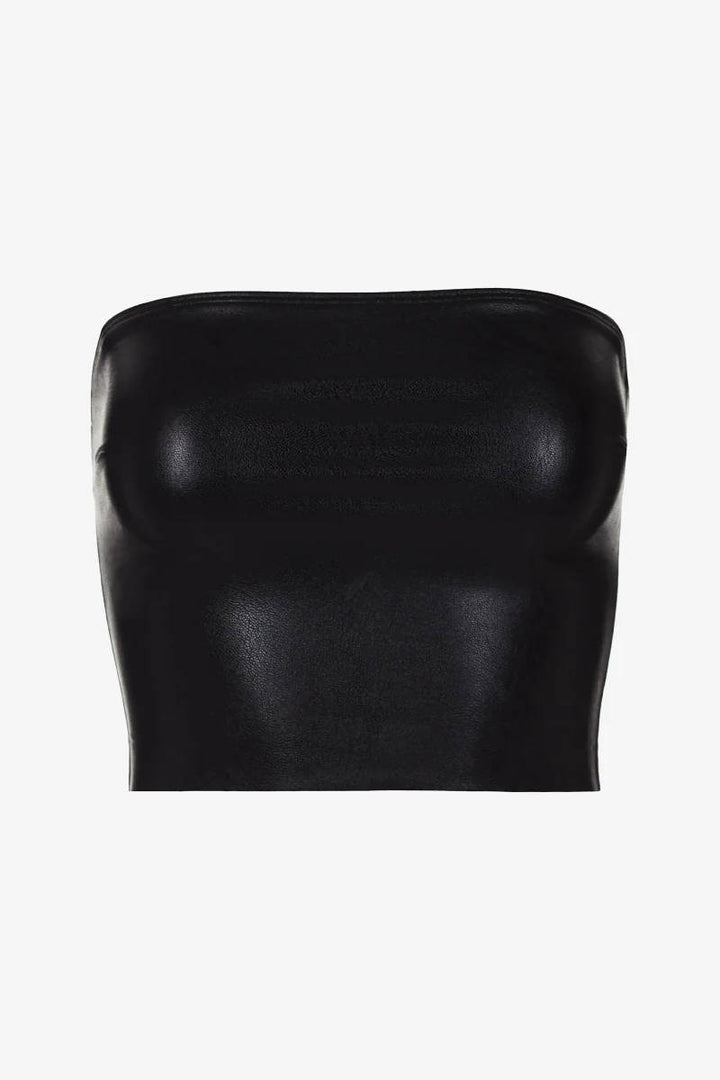 Faux Leather Tube Top