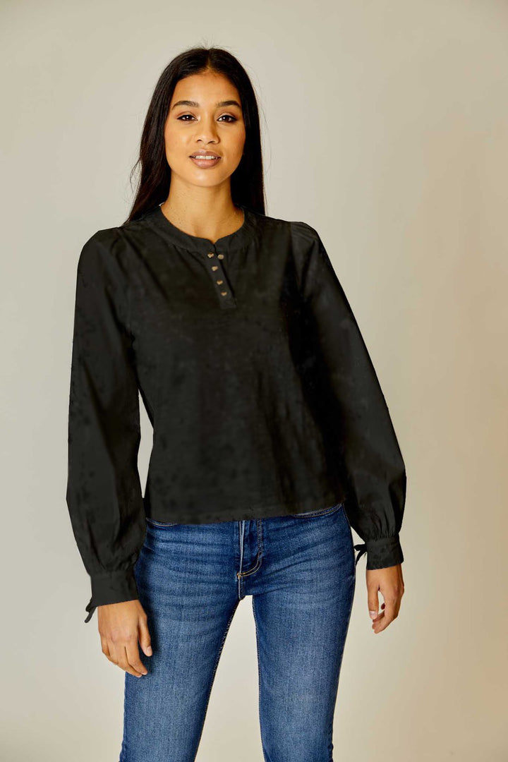 Cotton Mix Henley Top