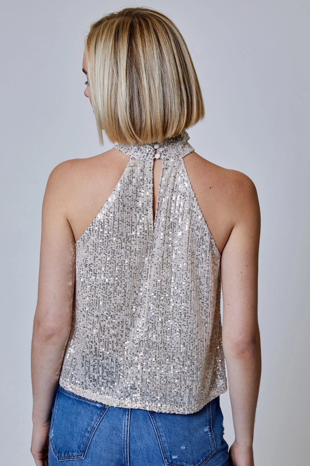 Sequin Halter Top