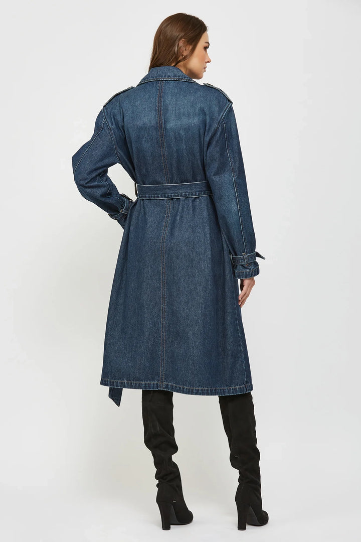 Dark Wash Classic Full Length Trench Coat