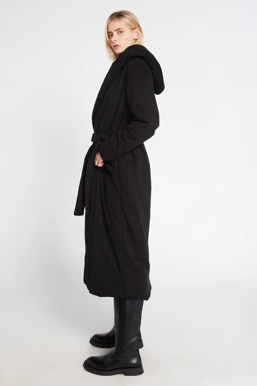 Belted Cotton Jersey Robe Coat