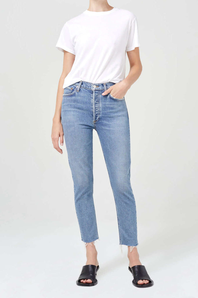 Agolde Nico Ultra High outlet Rise White Jeans