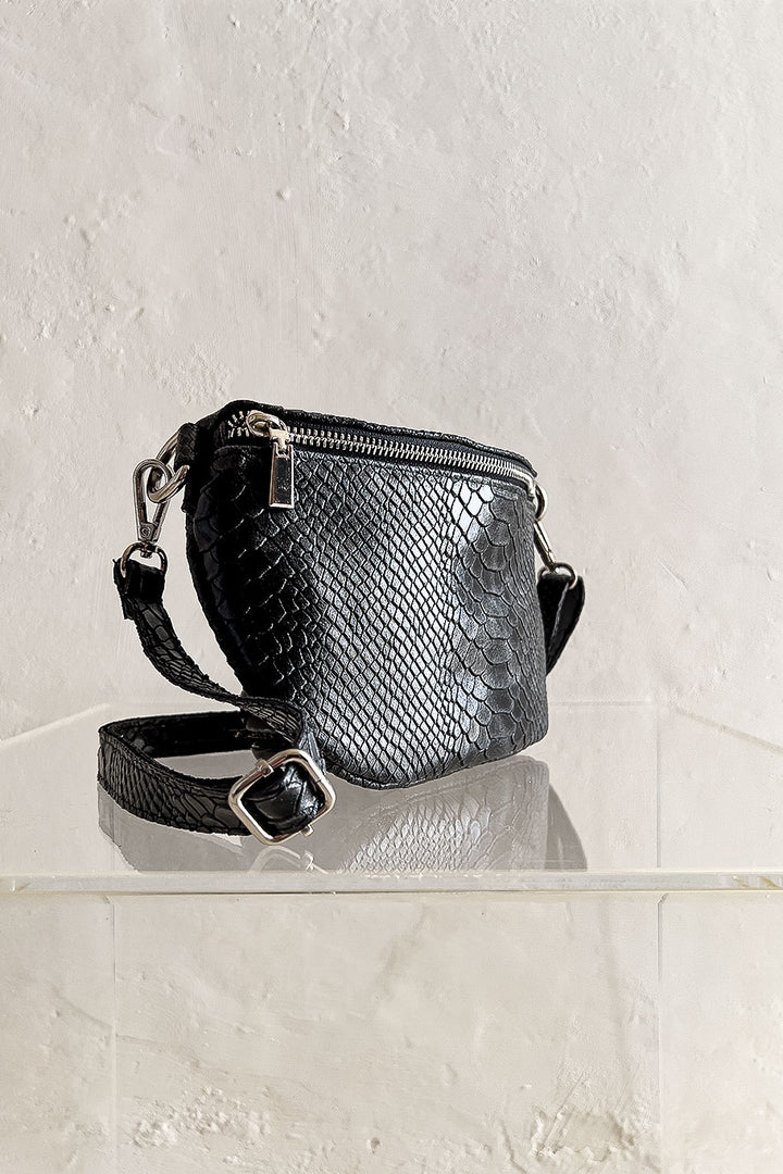 Embossed Leather Sling Bag