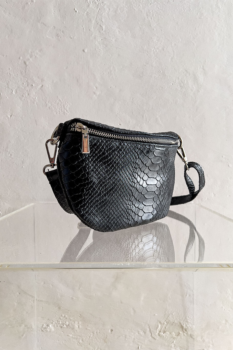 Embossed Leather Sling Bag