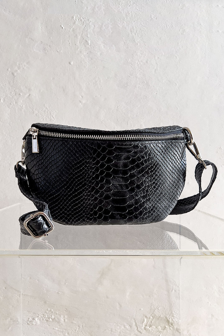 Embossed Leather Sling Bag