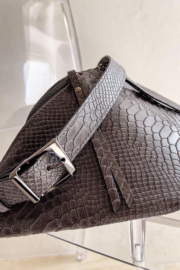 Large Embossed Leather Sling Bag